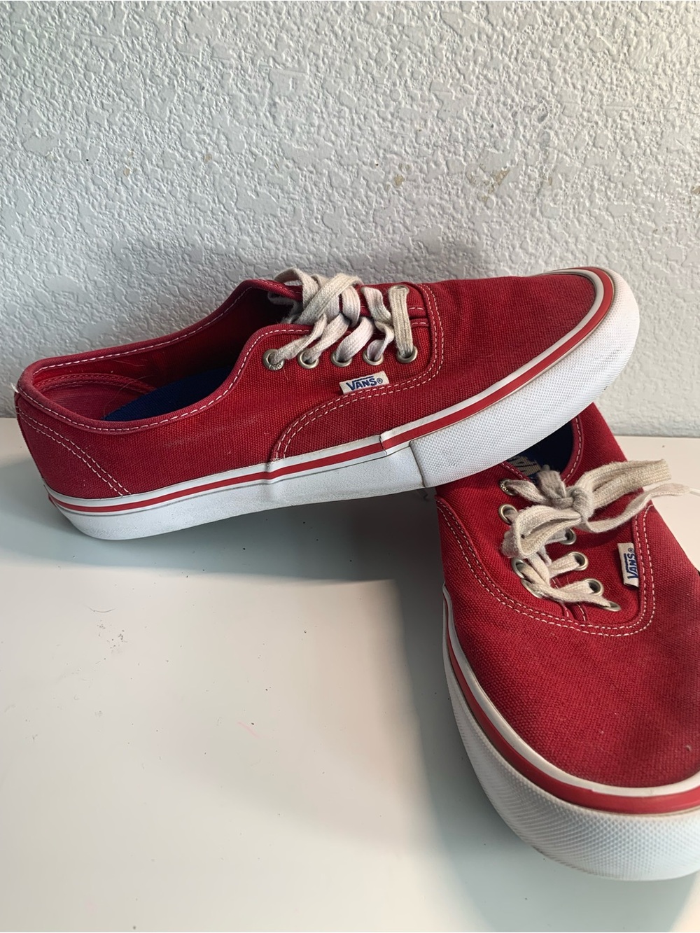 Vans Red Canvas Low-Top Sneakers